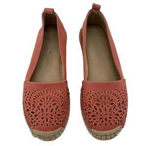 Kelly & Katie SAYEVA Coral Laser Cut Canvas Espadrille Flats Women's Size 5.5